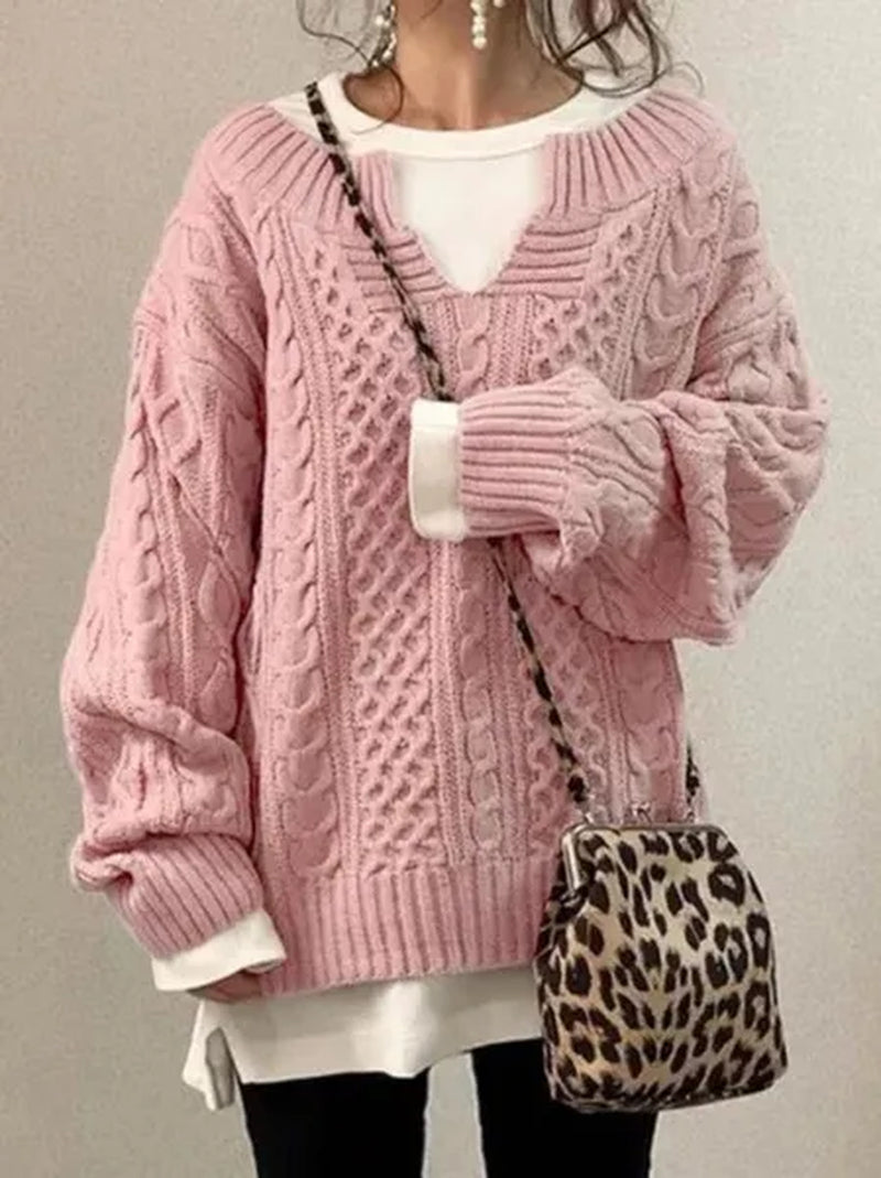 Fashion Winter Women'S Casual Knitted Sweaters Ladies Long Sleeve Pullover Sweaters Womens Fall Sweaters Soft and Comfortable Womens Clothes Casual Tops Long Sleeve Shirts